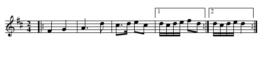 Bourr&eacute;e &agrave; Malochet - staff notation