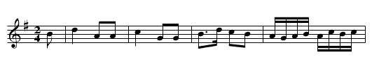 Bourree a Mouret - staff notation