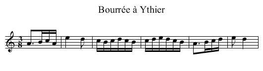 Bourrée à Ythier - staff notation
