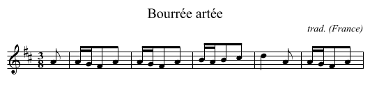 Bourr&eacute;e art&eacute;e - staff notation
