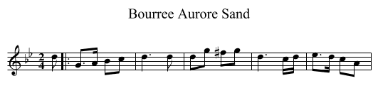 Bourree Aurore Sand - staff notation