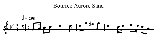 Bourrée Aurore Sand - staff notation