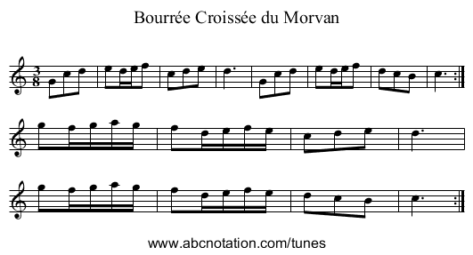 Bourr&eacute;e Croiss&eacute;e du Morvan - staff notation