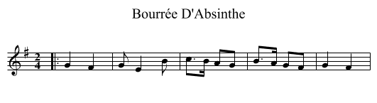 Bourrée D'Absinthe - staff notation