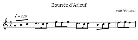 Bourrée d'Arleuf - staff notation