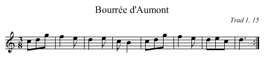 Bourrée d'Aumont - staff notation