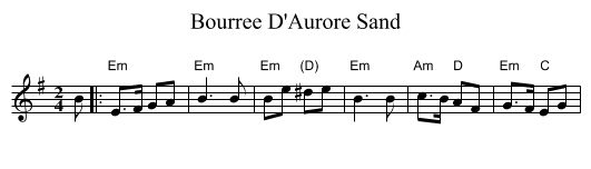 Bourree D'Aurore Sand - staff notation