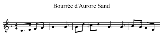 Bourrée d'Aurore Sand - staff notation
