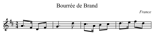 Bourrée de Brand - staff notation