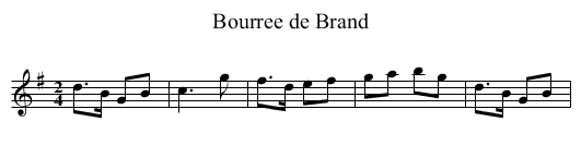 Bourree de Brand - staff notation