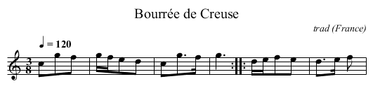 Bourrée de Creuse - staff notation