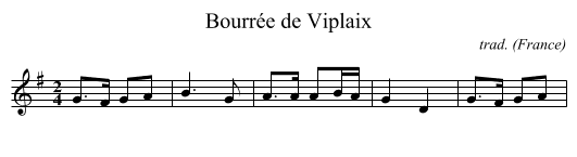 Bourr&eacute;e de Viplaix - staff notation