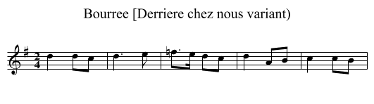 Bourree [Derriere chez nous variant) - staff notation