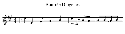 Bourrée Diogenes - staff notation