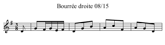 Bourrée droite 08/15 - staff notation
