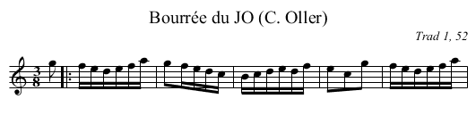 Bourrée du JO (C. Oller) - staff notation
