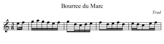 Bourree du Marc - staff notation