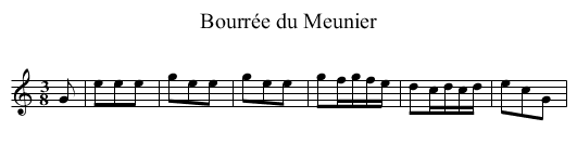 Bourrée du Meunier - staff notation