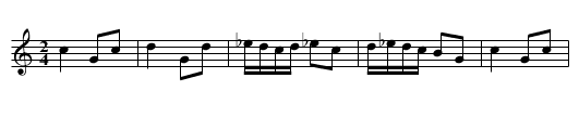 Bourree Hansi - staff notation