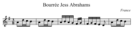 Bourrée Jess Abrahams - staff notation
