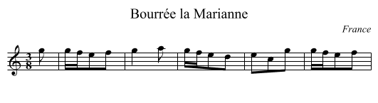 Bourrée la Marianne - staff notation