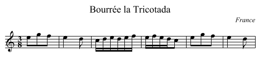 Bourrée la Tricotada - staff notation