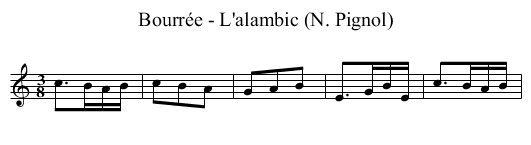 Bourrée - L'alambic (N. Pignol) - staff notation