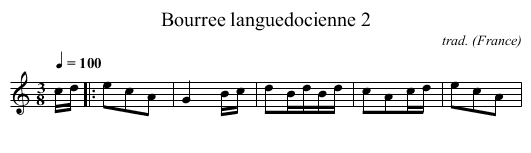 Bourree languedocienne 2 - staff notation