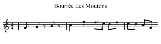 Bourrée Les Moutons - staff notation