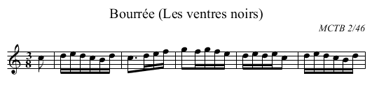 Bourrée (Les ventres noirs) - staff notation