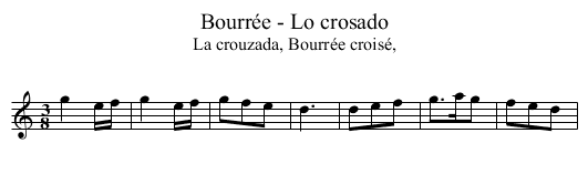 Bourrée - Lo crosado - staff notation