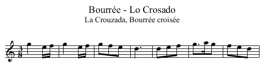 Bourr&eacute;e - Lo Crosado - staff notation