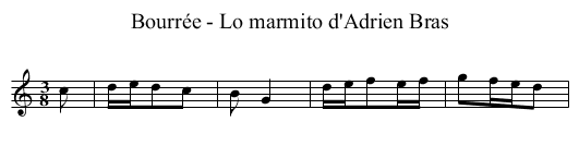 Bourrée - Lo marmito d'Adrien Bras - staff notation