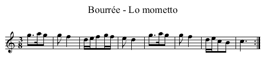 Bourrée - Lo mometto - staff notation