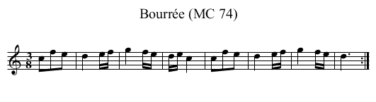 Bourrée (MC 74) - staff notation