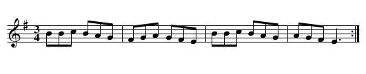 Bourrée plet - staff notation
