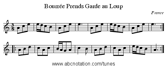 Bourr&eacute;e Prends Garde au Loup - staff notation