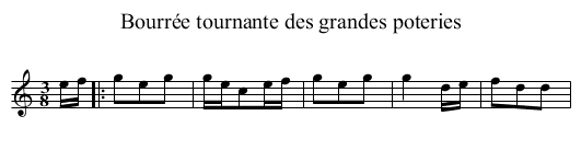 Bourrée tournante des grandes poteries - staff notation