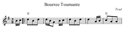 Bourree Tournante - staff notation