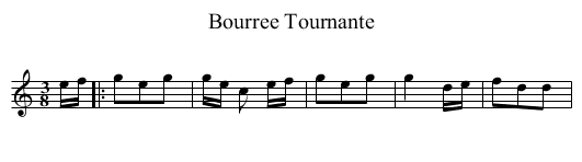 Bourree Tournante - staff notation