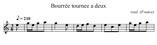 Bourrée tournee a deux - staff notation