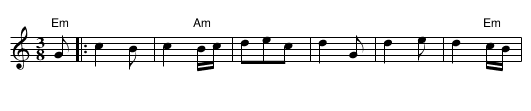 Bourrée Valse d'Issoudun - staff notation