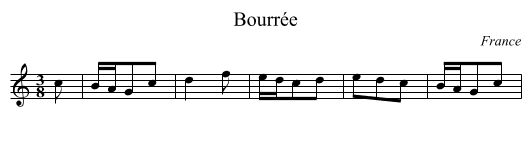 Bourrée - staff notation