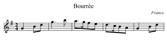 Bourrée - staff notation