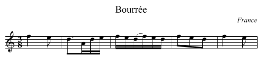 Bourrée - staff notation