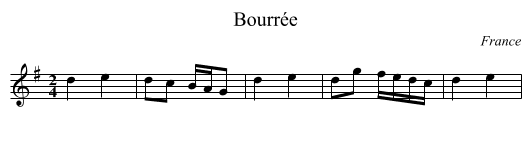 Bourrée - staff notation