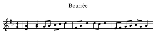 Bourrée - staff notation