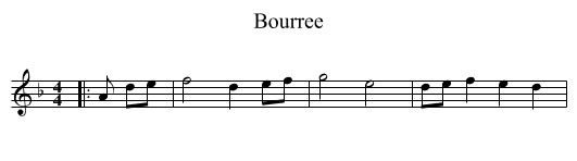Bourree - staff notation