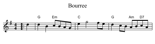 Bourree - staff notation