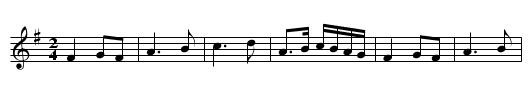 Bourr&eacute;e - staff notation